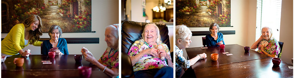Residents in a home care assisted living facility.